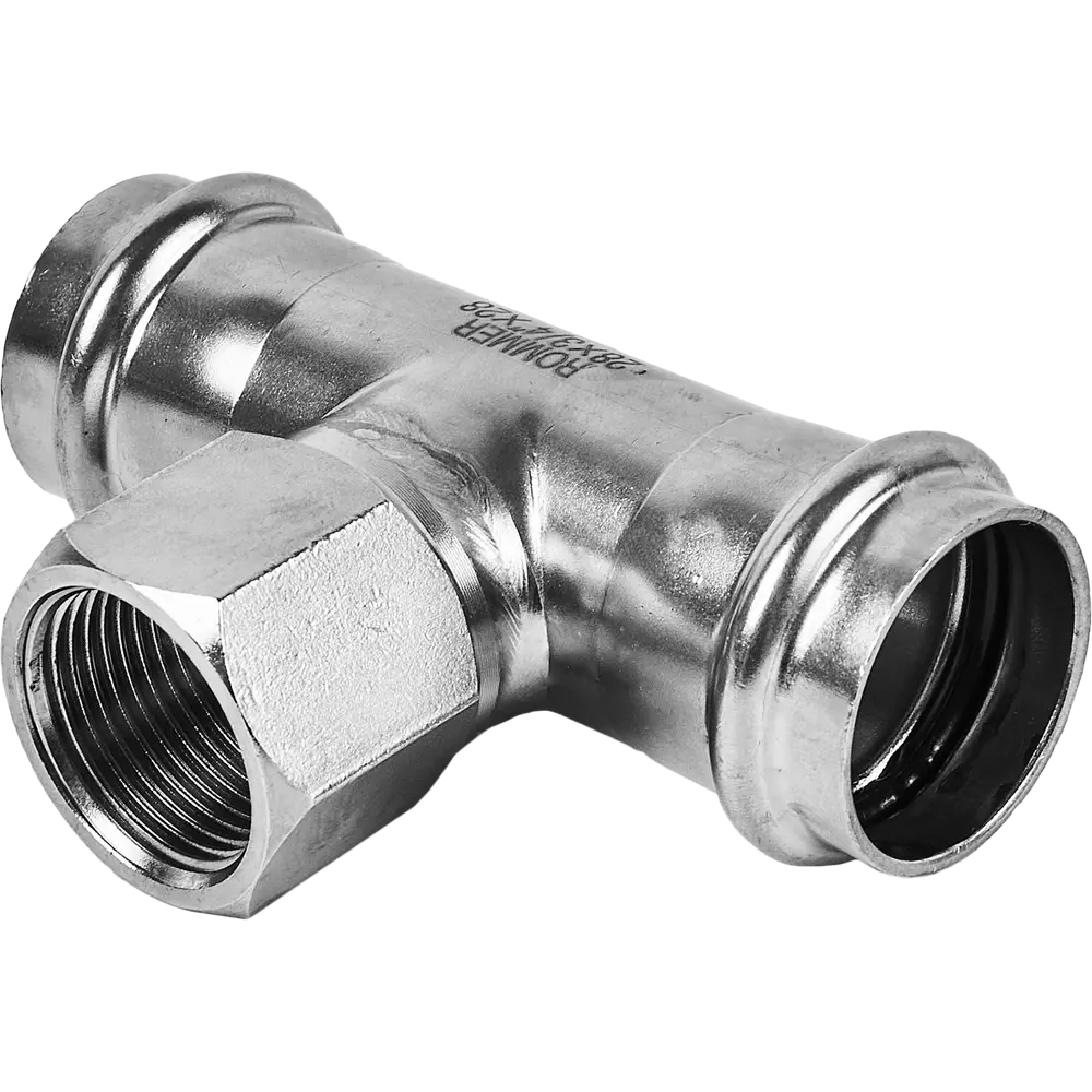 Тройник переходной Rommer 3/4"x28 мм ВПр-ВР нержавеющая сталь STLM-2030024