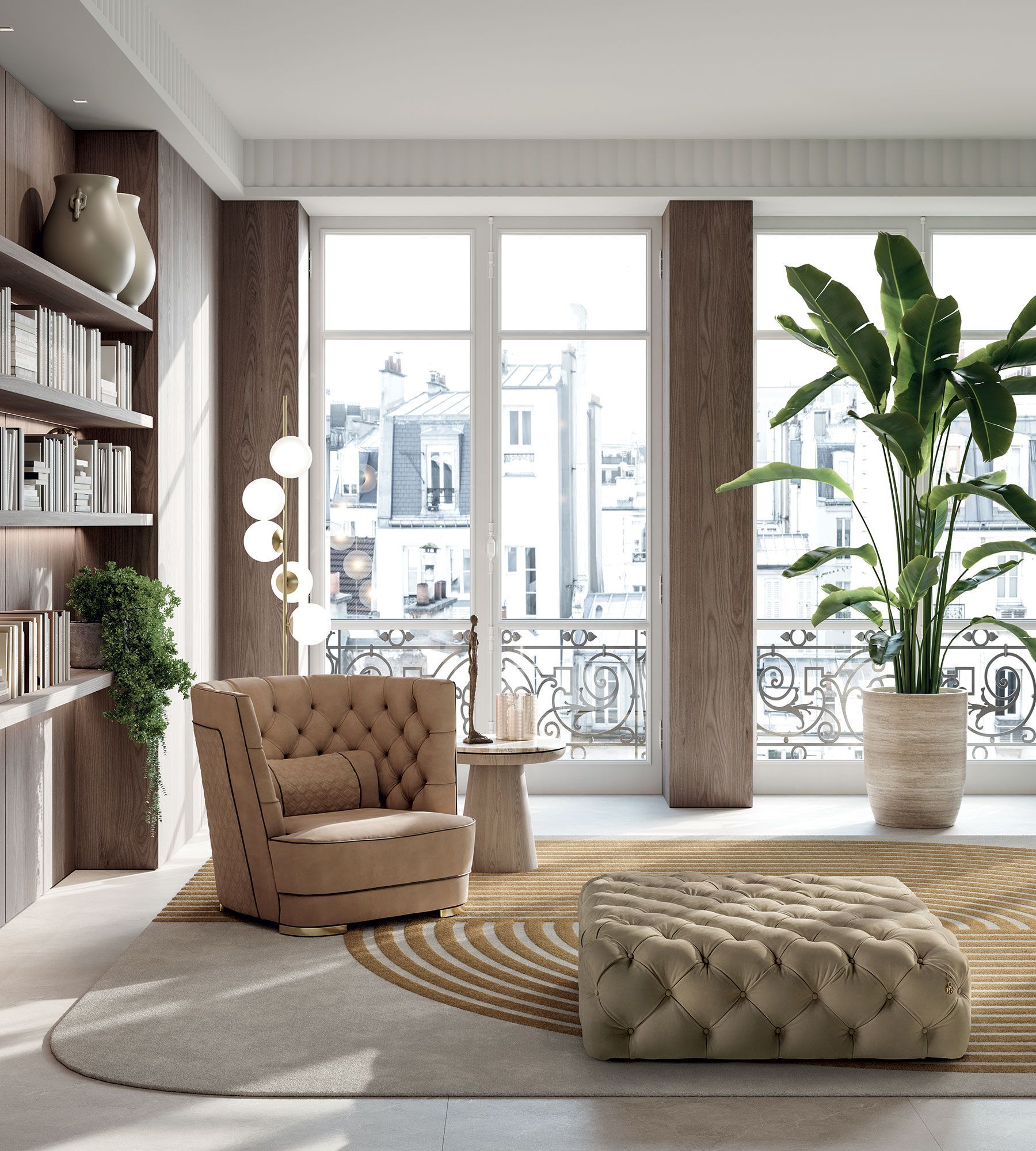 Ткань capitonné пуф Vittoria Frigerio CIPRIANI ARCH-00001864