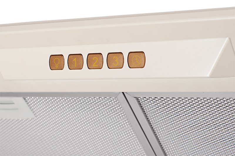 INLINEA 72 C Встраиваемая вытяжка, ширина 72 см, отвод/рециркуляция, 650 м3/час, электронное управление, 3 скорости, галогенное освещение 2х20 вт, анодированный алюминиевый жироулавливающий фильтр,таймер, угольный фильтр с6с (опция), 42-56 дб, цвет бежевы Santreyd  - Вид №2