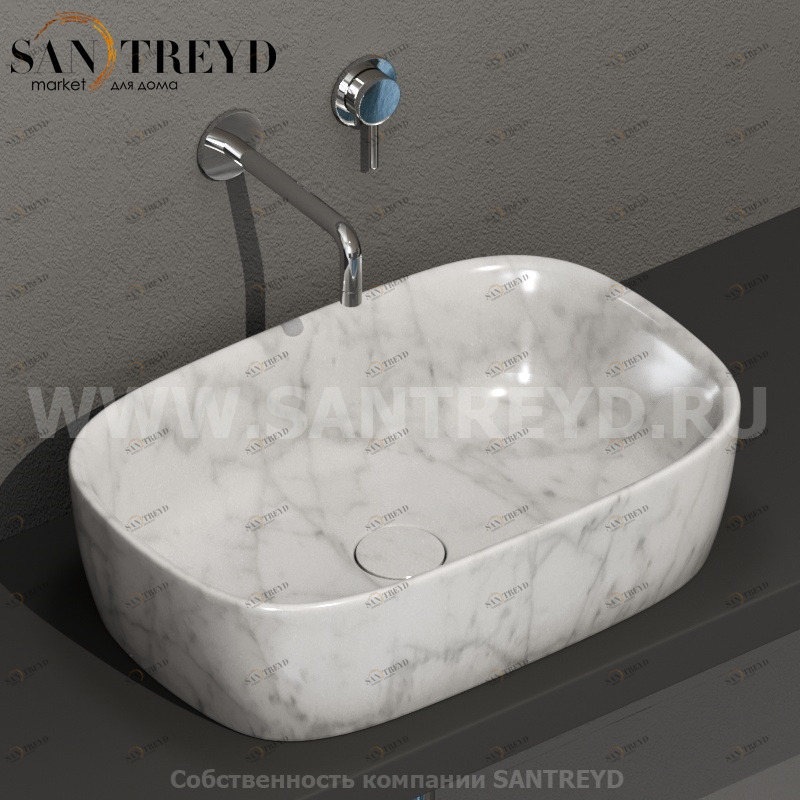 GE044MC Накладная раковина на столешницу  прямоугольная Ceramica Globo GENESIS