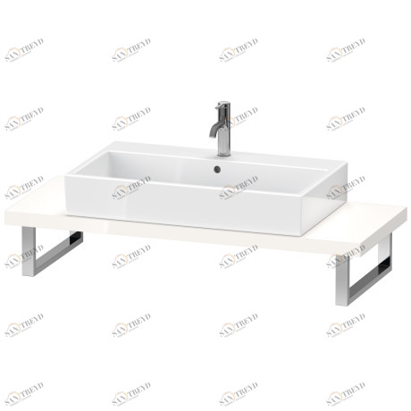 LC100C02222 Консоль для накладной и встраиваемой сверху раковины компакт, Толщина консоли 45 мм L-Cube #LC100C 480 мм Белый глянцевый декор Duravit