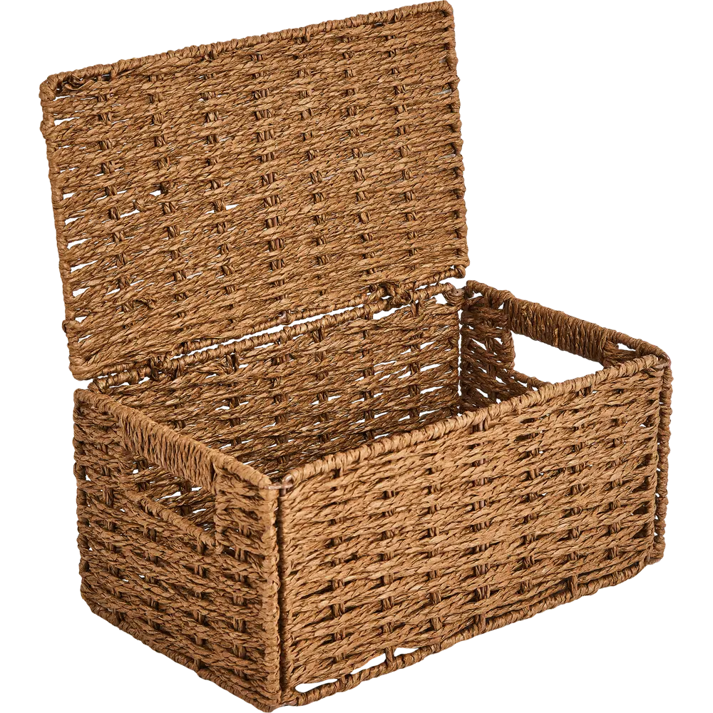 SPACEO Корзина с крышкой для хранения вещей из бумажных нитей 89344358 Kub STLM-1095942 - Вид №1