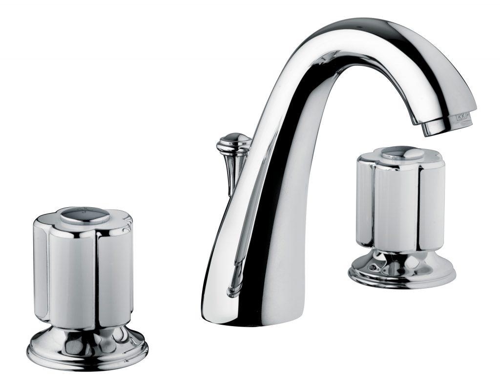 11501 БЕЛЫЙ-12501 ЧЕРНЫЙ Смеситель для раковины на три отверстия со сливным клапаном 1,1 / 4 ”. Bongio Fleur Blanc&Noir 11501 BLANC-12501 NOIR