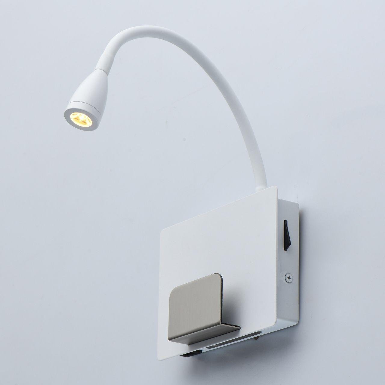 Бра светодиодное гибкое с USB-портом белое "Котбус" 492026201 DE MARKT КОТБУС 00-3927499 Белый  - Вид №3