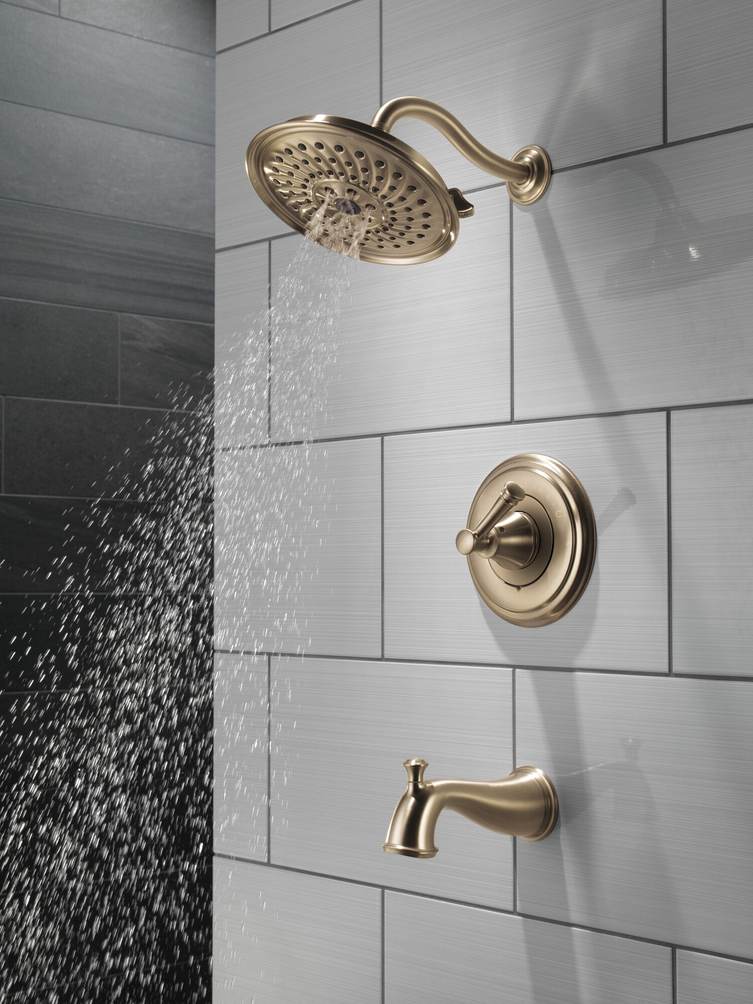 144757C-CZ Монитор серии 14 для ванны и душа с H2Okinetics Delta Faucet DELTA Шампанское бронза - Вид №4