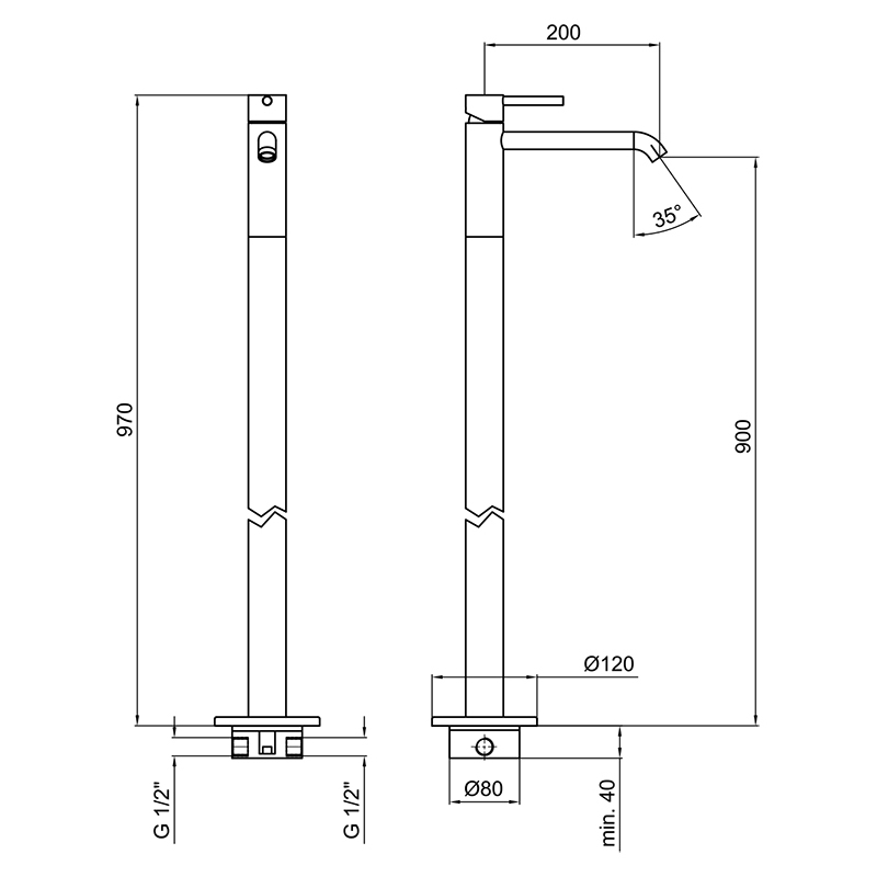 EL832101015 Смеситель для раковины Webert Elio - Вид №2