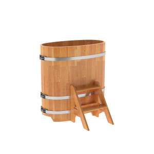 1487 Купель овальная из сращенных ламелей лиственницы 0,59х1,06х1,1 натуральная Alyarus