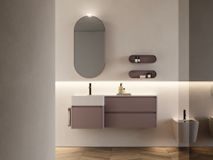 Подвесной туалетный столик с зеркалом