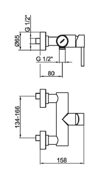 EL870102560 Смеситель для душа , черный Webert Elio - Вид №1