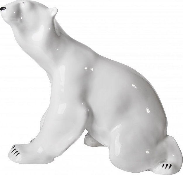 89153 Императорский фарфоровый завод Скульптура "Медведь сидит" (больш.разм.) Фарфор твердый 