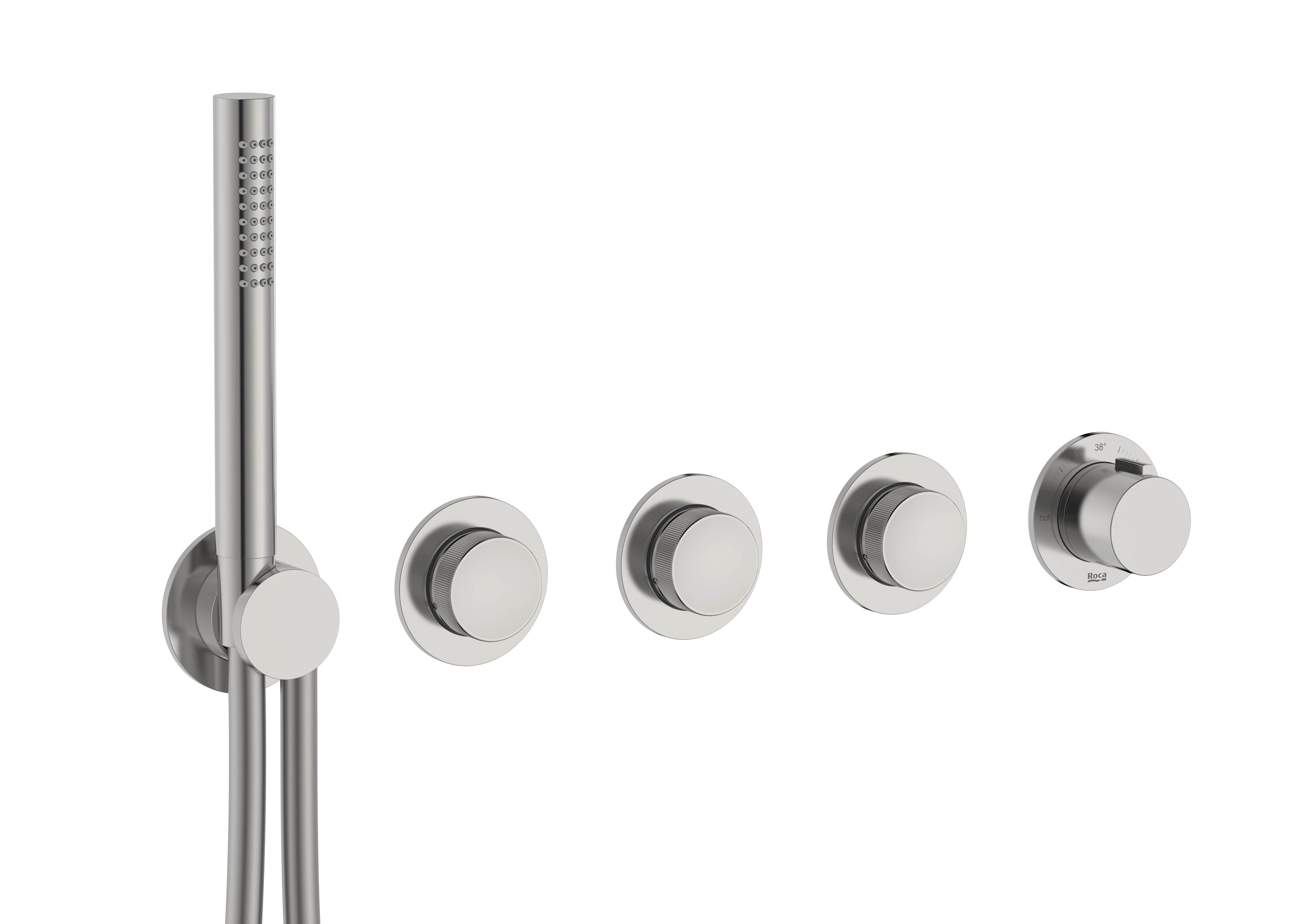 Латунный термостатический смеситель для душа с 5 отверстиями и ручным душем Roca T_Multi ARCH-00113942 - Вид №3