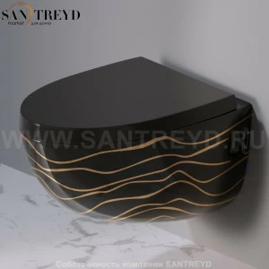 S511411G Подвесной унитаз настенный Черный A. e T. Italia OVAL Италия