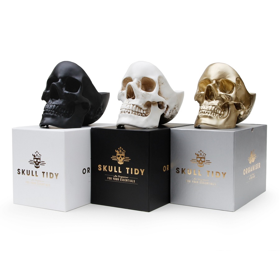SK TIDYSKULL3 Органайзер для мелочей skull, золотой Suck UK  - Вид №12