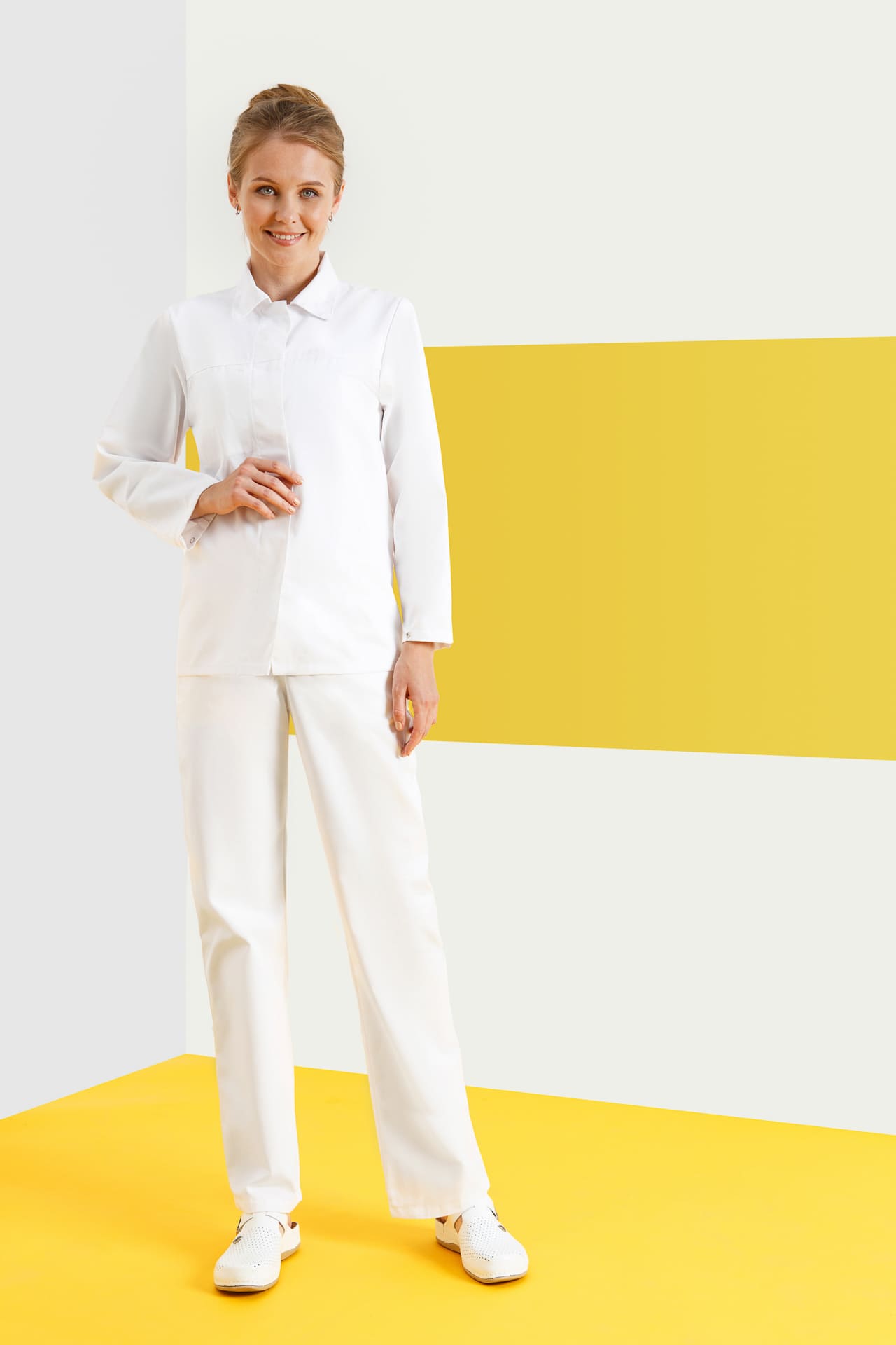5041553 Куртка Эйч-Лайн женская белая  Одежда для поваров  размер 48-50/158-164 Спецодежда  - Вид №4