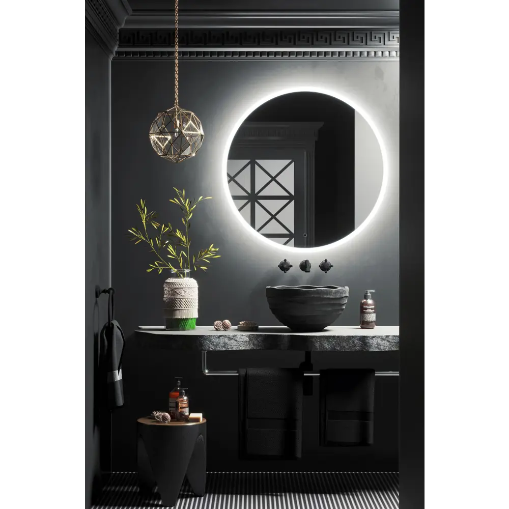 Зеркало OMEGA GLASS с парящей подсветкой 90 см 82708112 Круглое STLM-0034553 - Вид №6