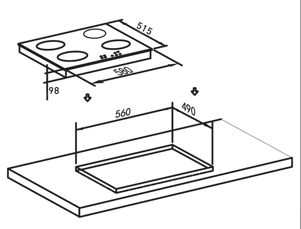 9136654 Газовая варочная поверхность Oasis P-GEW STDN-0012943 - Вид №6