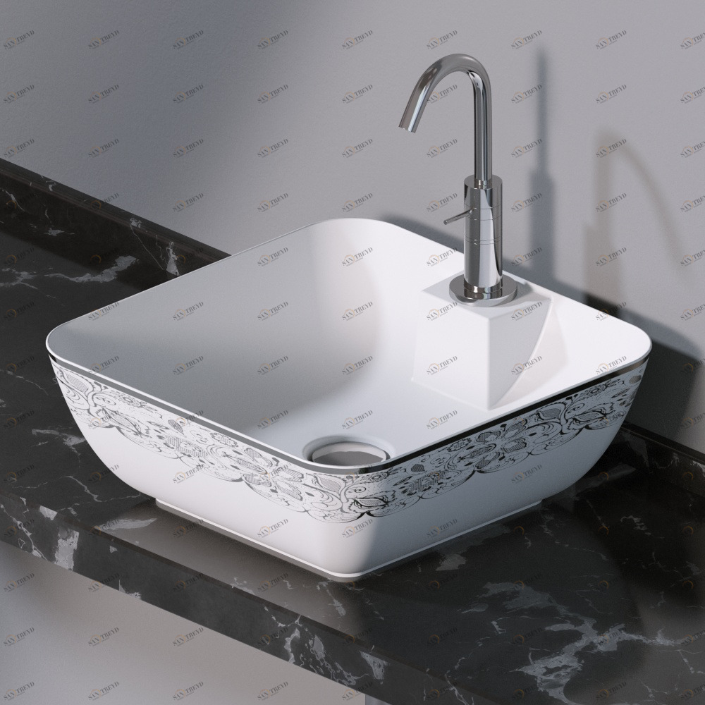 L606463P Накладная раковина на столешницу  прямоугольная A. e T. Italia ELITE AeT ITALIA