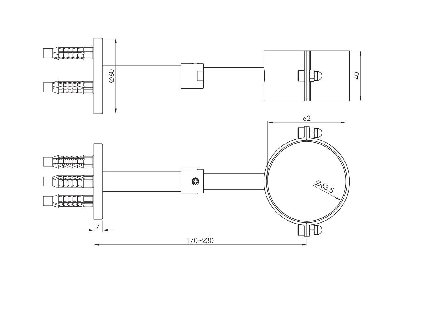 Держатель для душа из нержавеющей стали JEE-O ARCH-00002733 - Вид №1