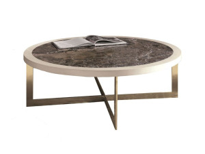 Круглый мраморный журнальный столик