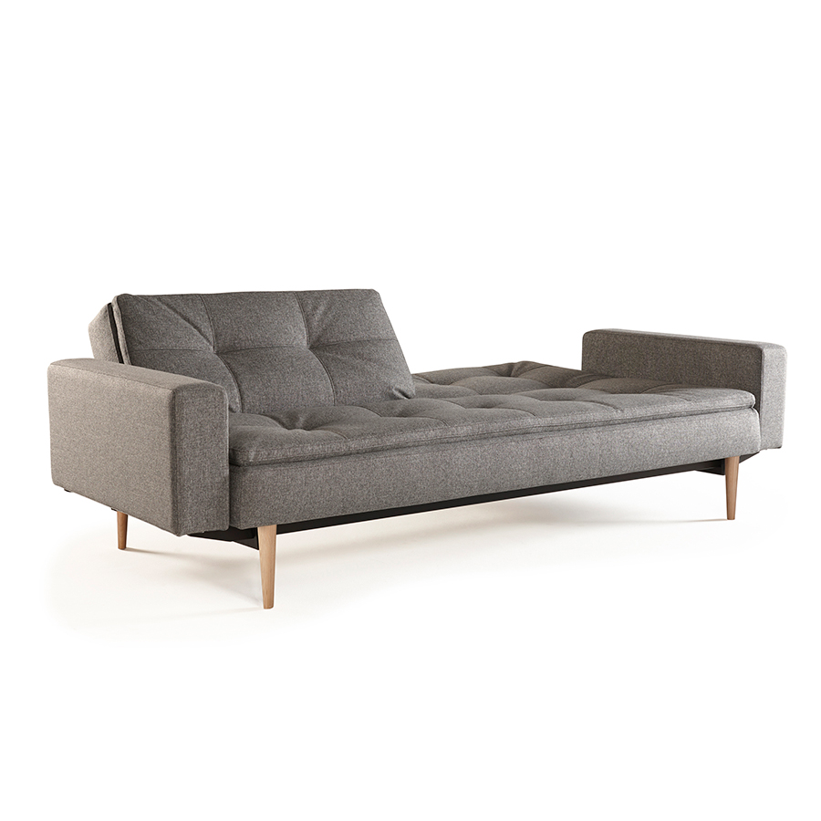 Диван Dublexo с мягкими подлокотниками и ножками из светлого дуба, тёмно-серый Innovation Living DUBLEXO9 - Вид №3