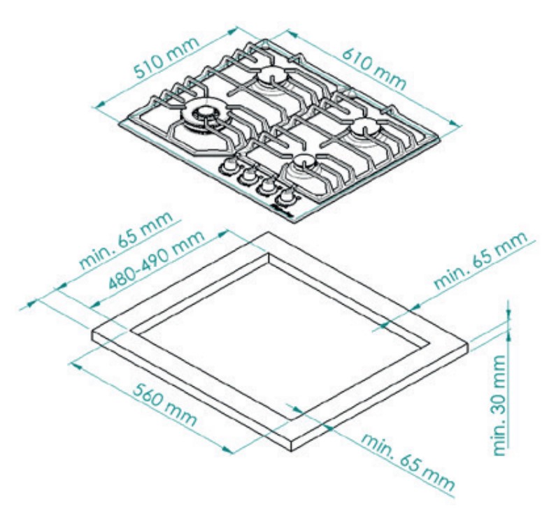 9919475 Газовая варочная поверхность Kuppersberg FS 62 W STDN-0073464 - Вид №10