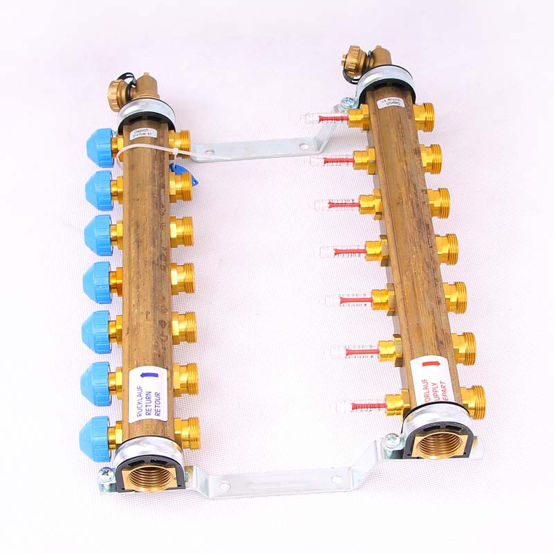 Коллекторная группа HKV/T с термостатическими вентилями и расходомерами WATTS Ind 1"x3/4"ЕК 7 выходов 10004201 - Вид №2