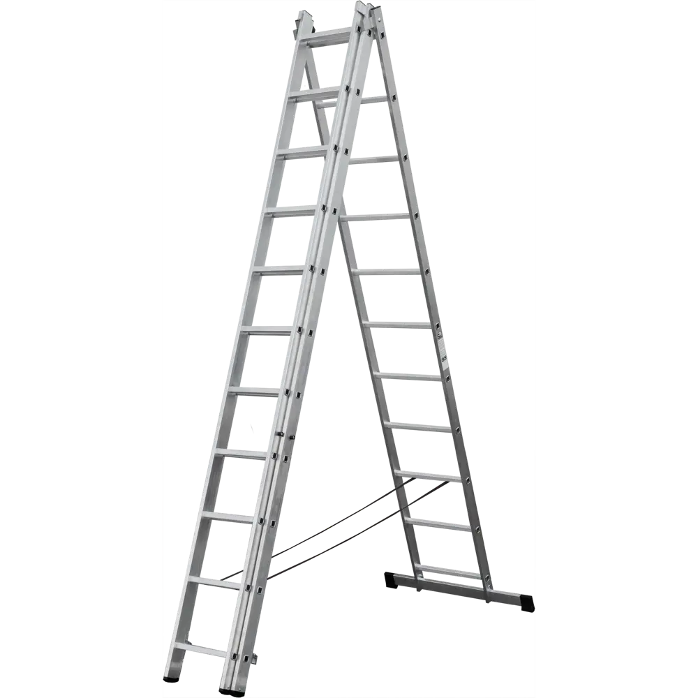 Лестница раскладная выдвижная 3-секционная Standers до 6.45 м 11 ступеней STLM-2080721 - Вид №1
