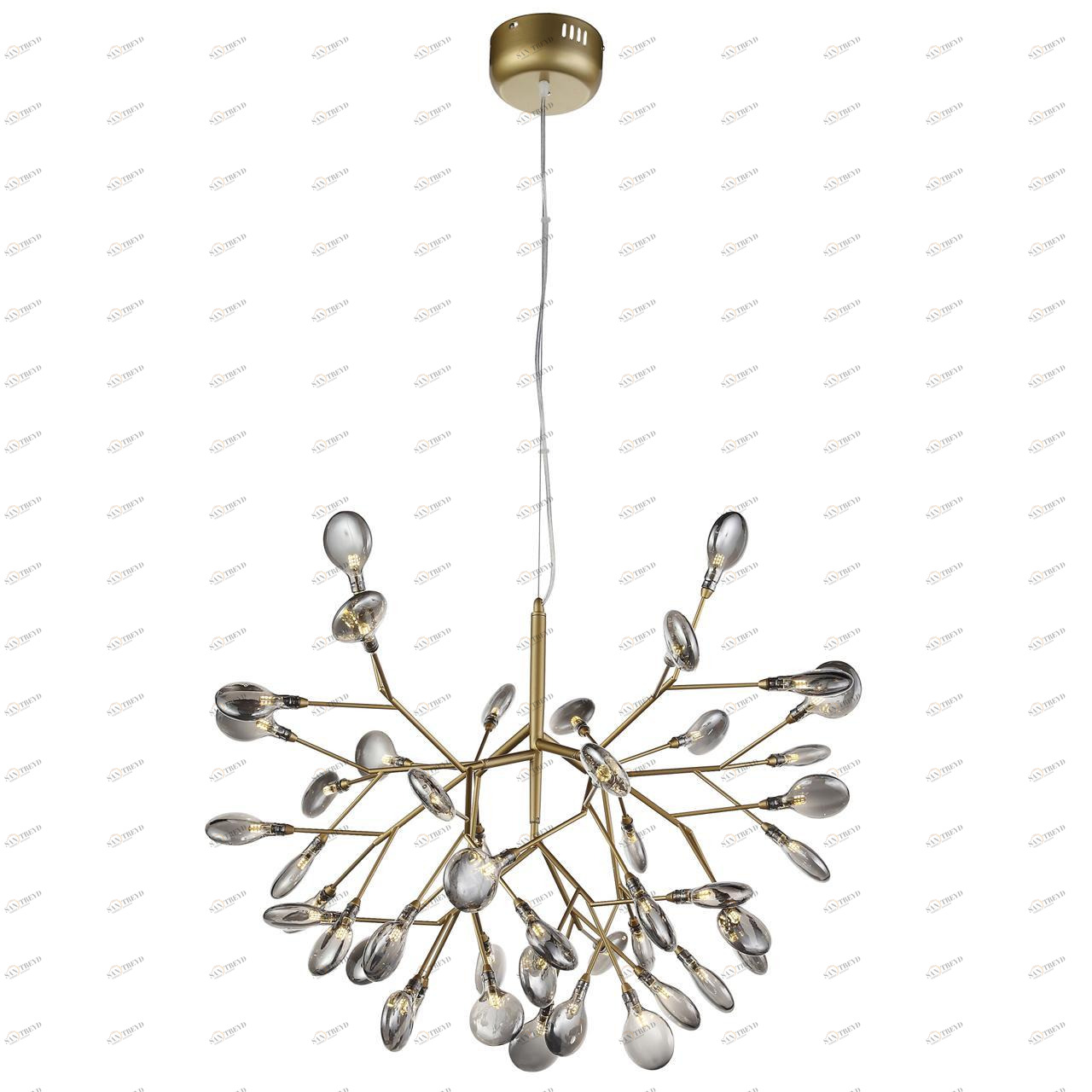 Люстра светодиодная подвесная золото 45 ламп ST Luce Riccardo SL411.213.45 ST LUCE ДИЗАЙНЕРСКИЕ, RICCARDO 328595 Золото;коричневый 