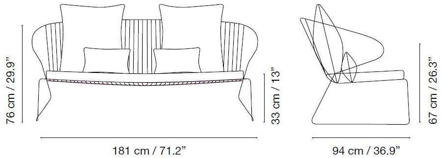 iSimar 2-х местный стальной диван Bolonia 8073 - Вид №17