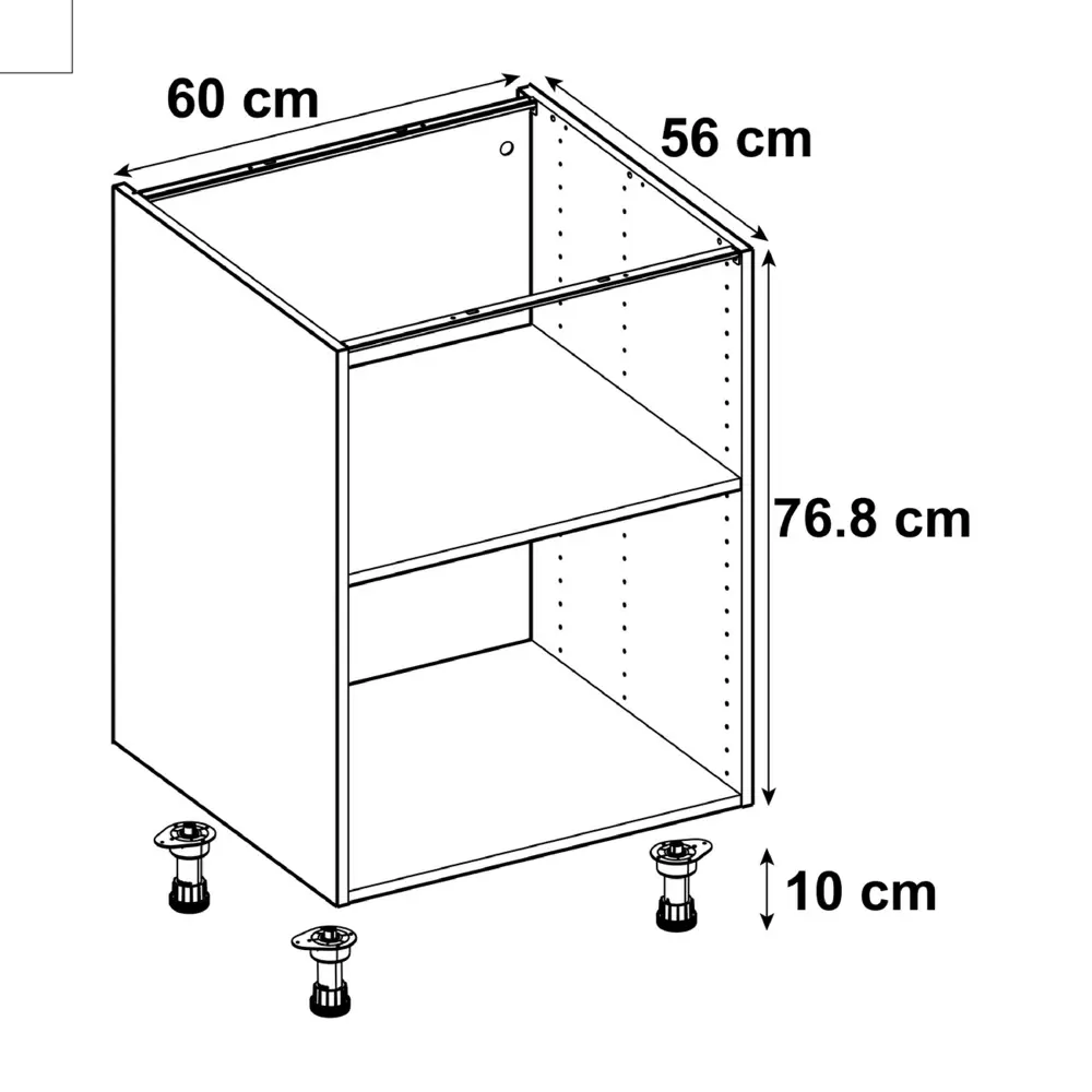 Каркас напольный Delinia ID 60x76.8x56 см, ЛДСП, цвет белый 82000274 STLM-2009167  - Вид №1