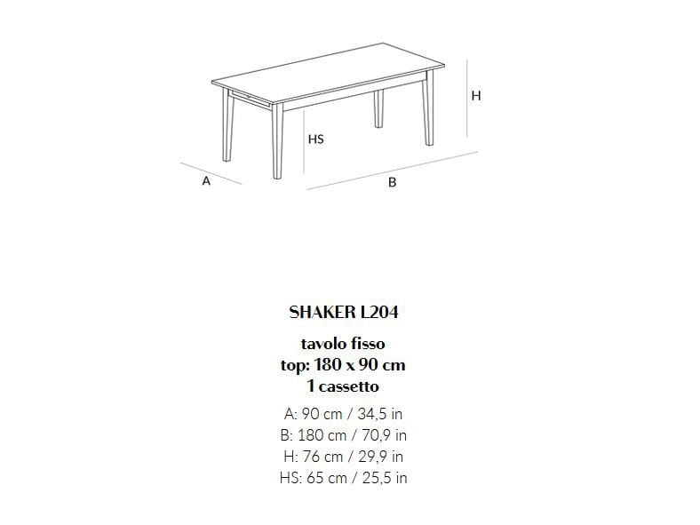 Прямоугольный обеденный стол из массива дерева Lando SHAKER ARCH-00099847 - Вид №5