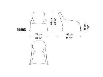 Тканевое кресло bergère с высокой спинкой для ног Maxalto ARCH-00013691 - Вид №2