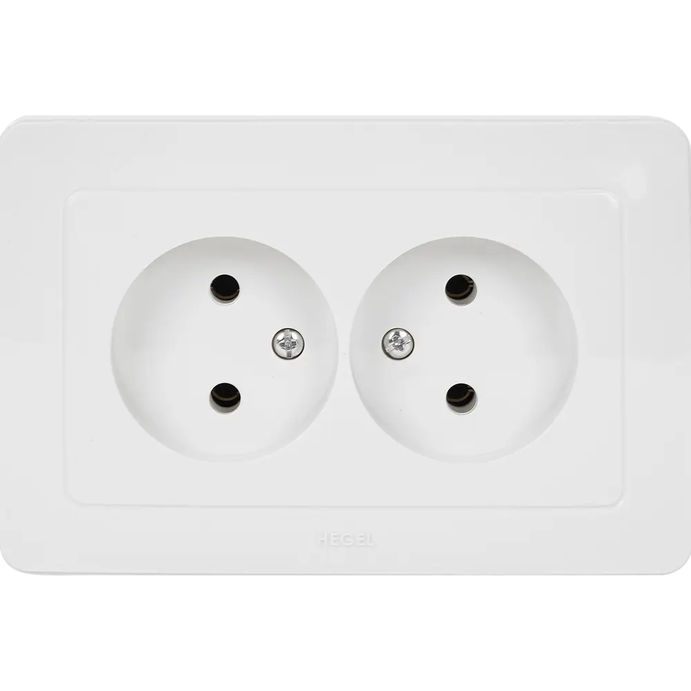 Розетка двойная Hegel цвет белый STLM-2166460
