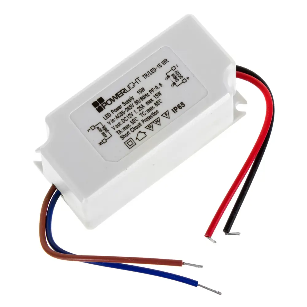 Трансформатор для светодиодов понижающий 12 В 15 Вт IP65 17983701 STLM-2202015 Santreyd 