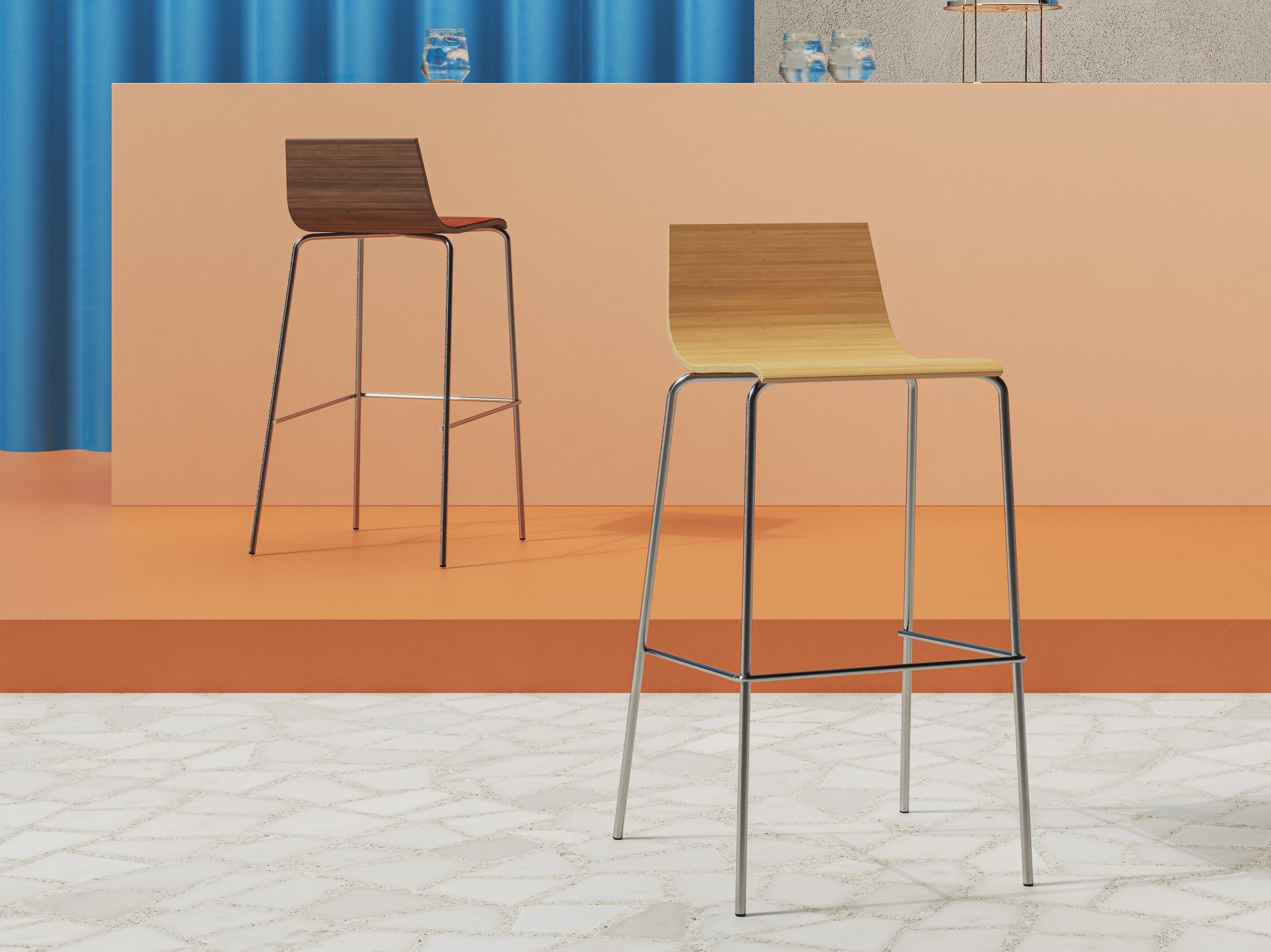 Штабелируемый стул из стали и дерева ALMA DESIGN Anouk ARCH-00078689 - Вид №3