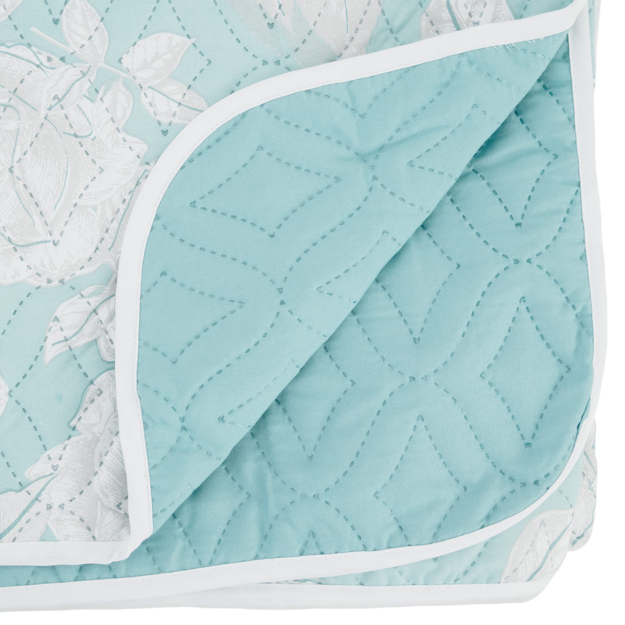 82614711 Покрывало Rozalia, 200x220 см, полисатин стёганый, цвет бирюзовый романтика Santreyd  - Вид №2