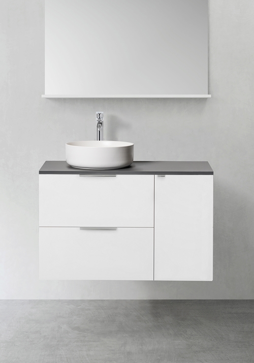 1390505 Шкаф Для Умывальника Форма 600 М Нажатие Бокового Модуля 30 ... Hafa  Белый 