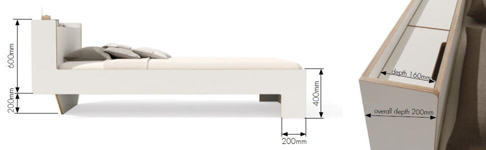 Müller Small Living Деревянная кровать с изголовьем для хранения  Nk-100 / nk-100-at  - Вид №4