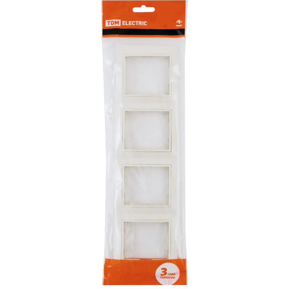TDM ELECTRIC Рамка вертикальная для розеток бежевая на 4 поста 85591191 Таймыр STLM-0064417 - Вид №4