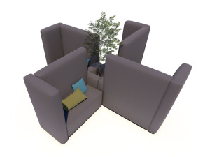 Модульный тканевый диван с высокой спинкой