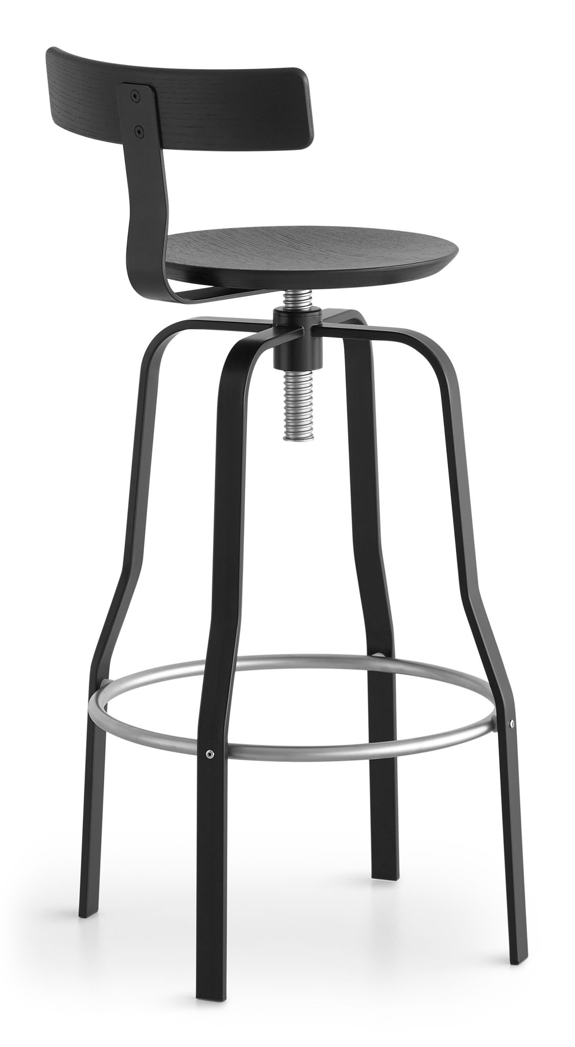 Высокий стул из стали и дерева со спинкой Lapalma круглый ARCH-00098421 - Вид №2