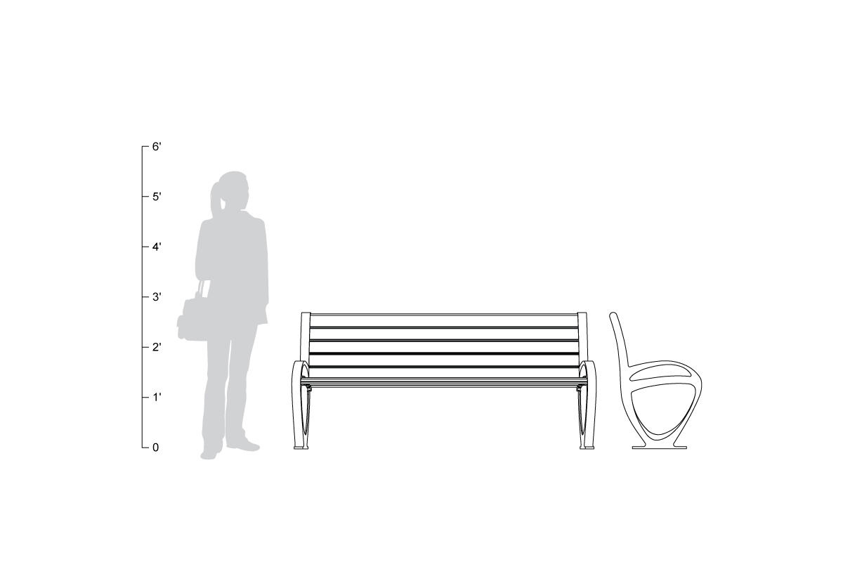FSRT98 Скамейка трио  Forms-surfaces  - Вид №7