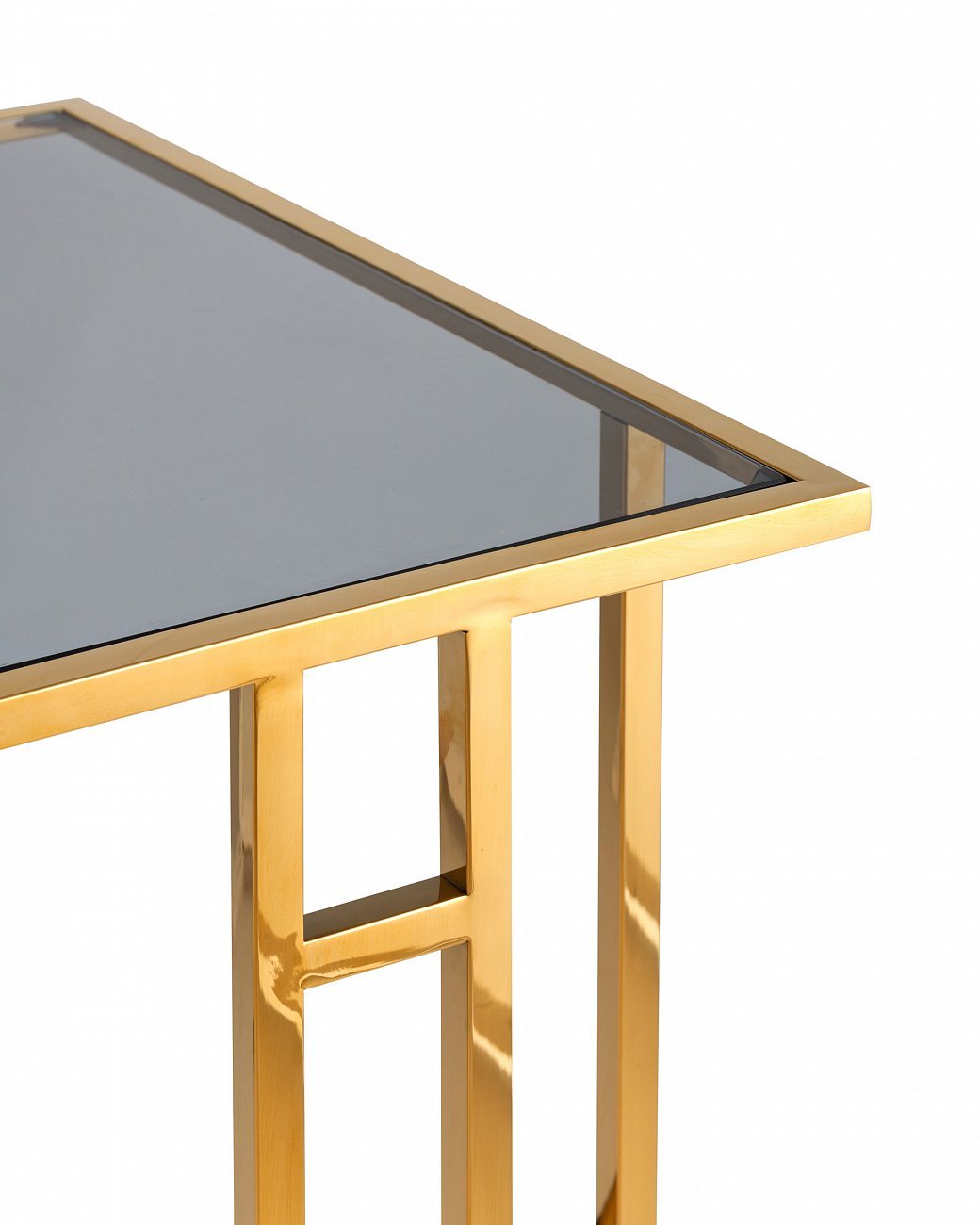 Журнальный столик стеклянный дымчатый с основанием золото 50х32 см "Бостон" STOOL GROUP  00-3881916 Золото  - Вид №1