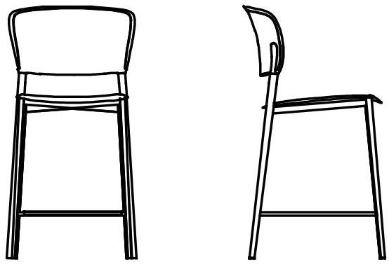 Desalto Табурет высокий полипропиленовый со спинкой Ply 729 - Вид №4