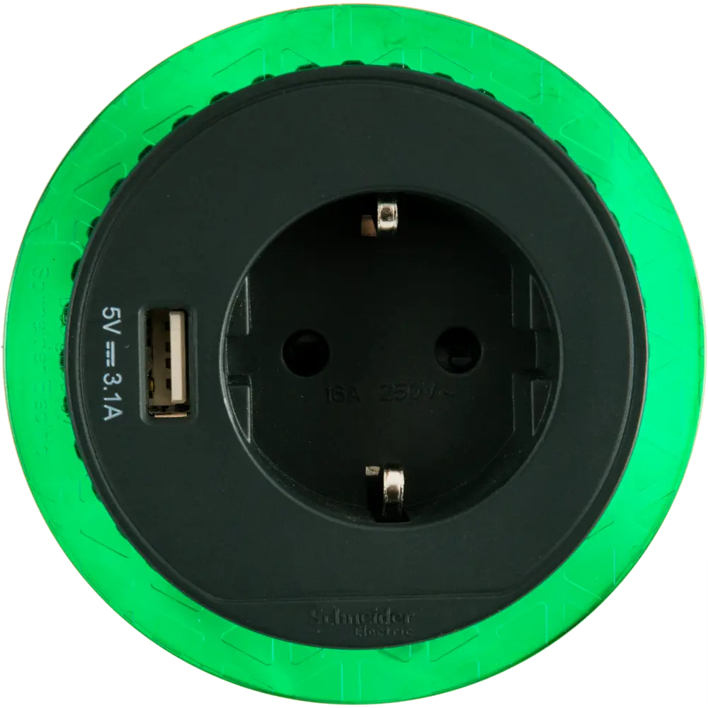 Розетка встраиваемая в столешницу Schneider Unica System 1 розетка с заземлением 1 USB 2 м 3670 Вт цвет антрацит 82401604 STLM-2200707 SYSTEME ELECTRIC  - Вид №3