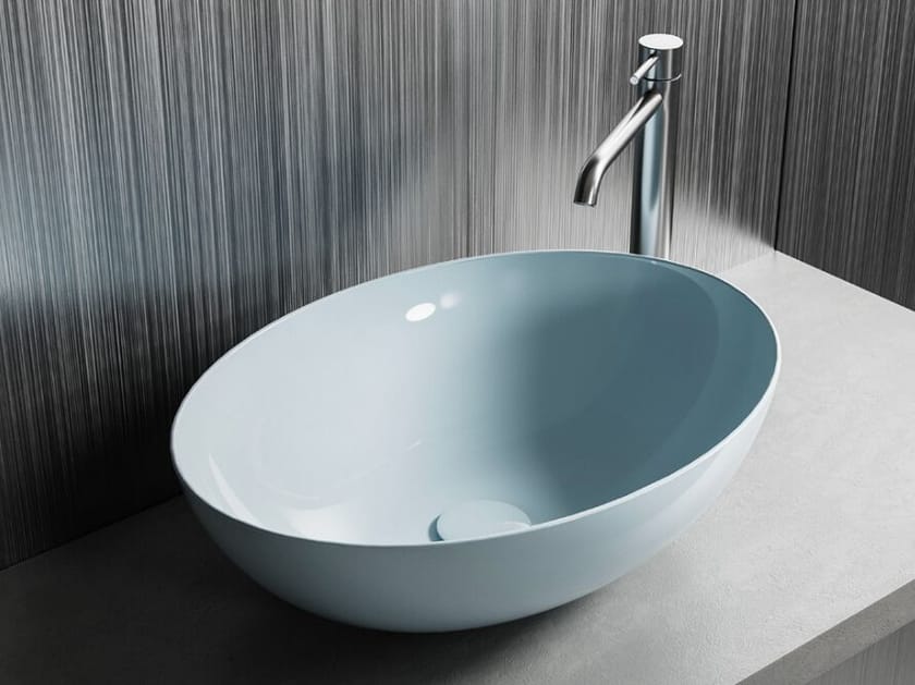 Керамическая столешница овальная раковина Hatria Happy Hour Slim ARCH-00142906