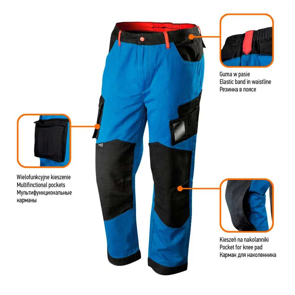 Брюки рабочие Neo 81-225-XXL цвет синий размер XXL Neò HD+ STLM-2168436 - Вид №5