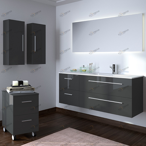 КОМПЛЕКТ МЕБЕЛИ FUSSION CHROME 120 СМ GLOSS GREY SALGAR 23294