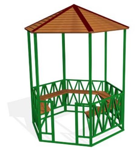 PARM01.01.01-MB.MD ПАРУС Romb 01, беседка парковая LAB.Space  - Вид №1