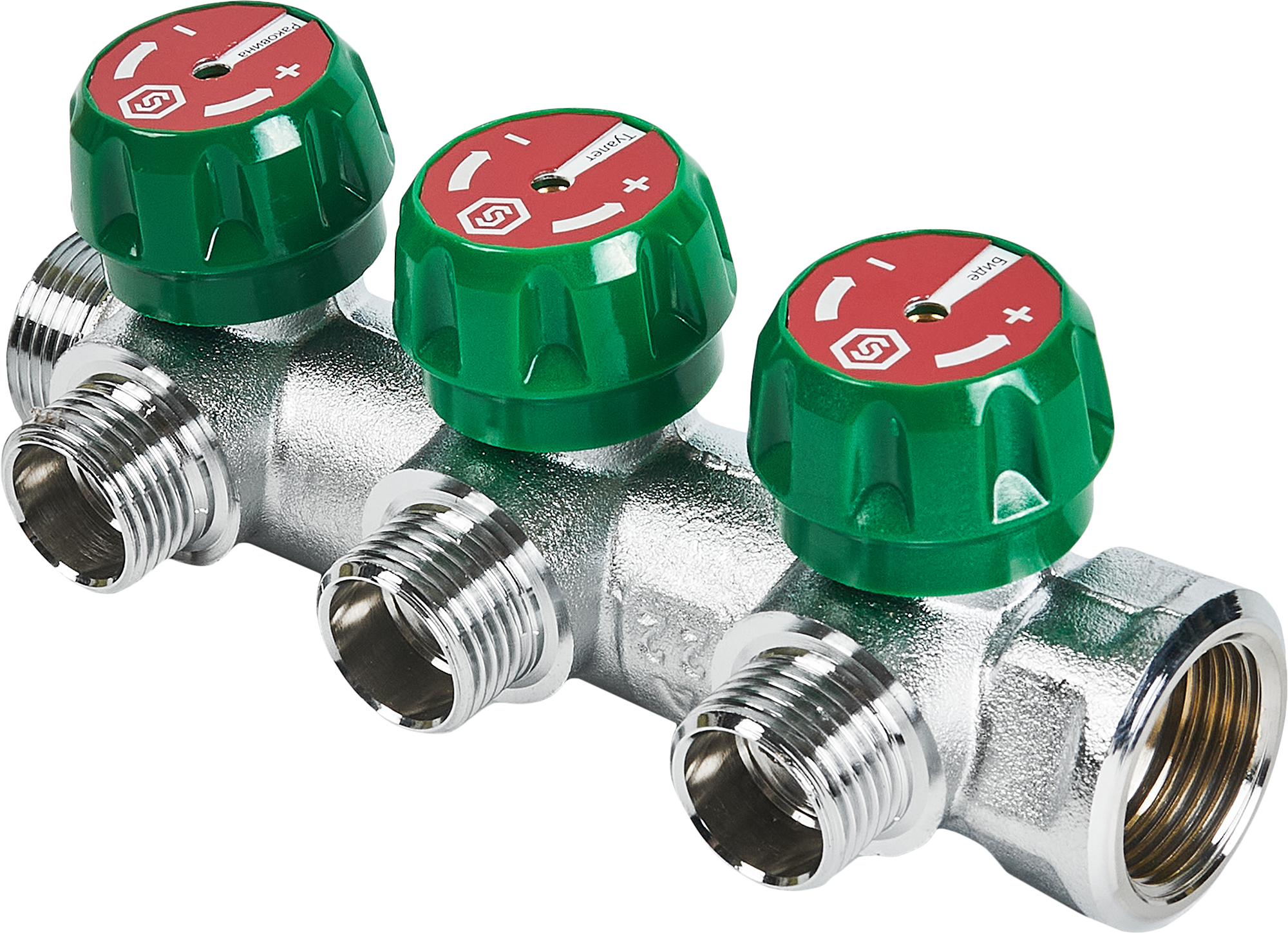 Коллектор распределительный STOUT 3/4"×1/2" на 3 отвода для систем отопления 84868372 STLM-0056527